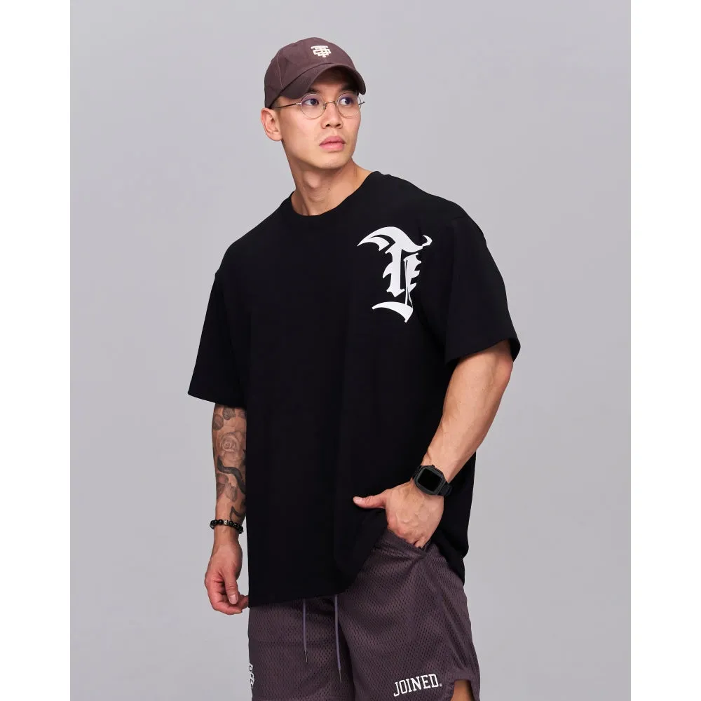 TEAMJOINED TJTC TJ GOTHIC LOGO HEAVY OVERSIZED-BLACK