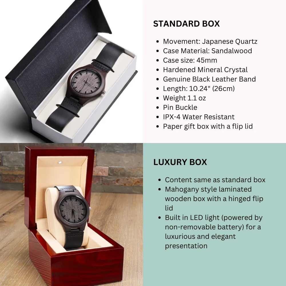 Thank You for Always Doing Your Best For Us, Gift for Dad, Father's Day Gift Engraved Wooden Watch