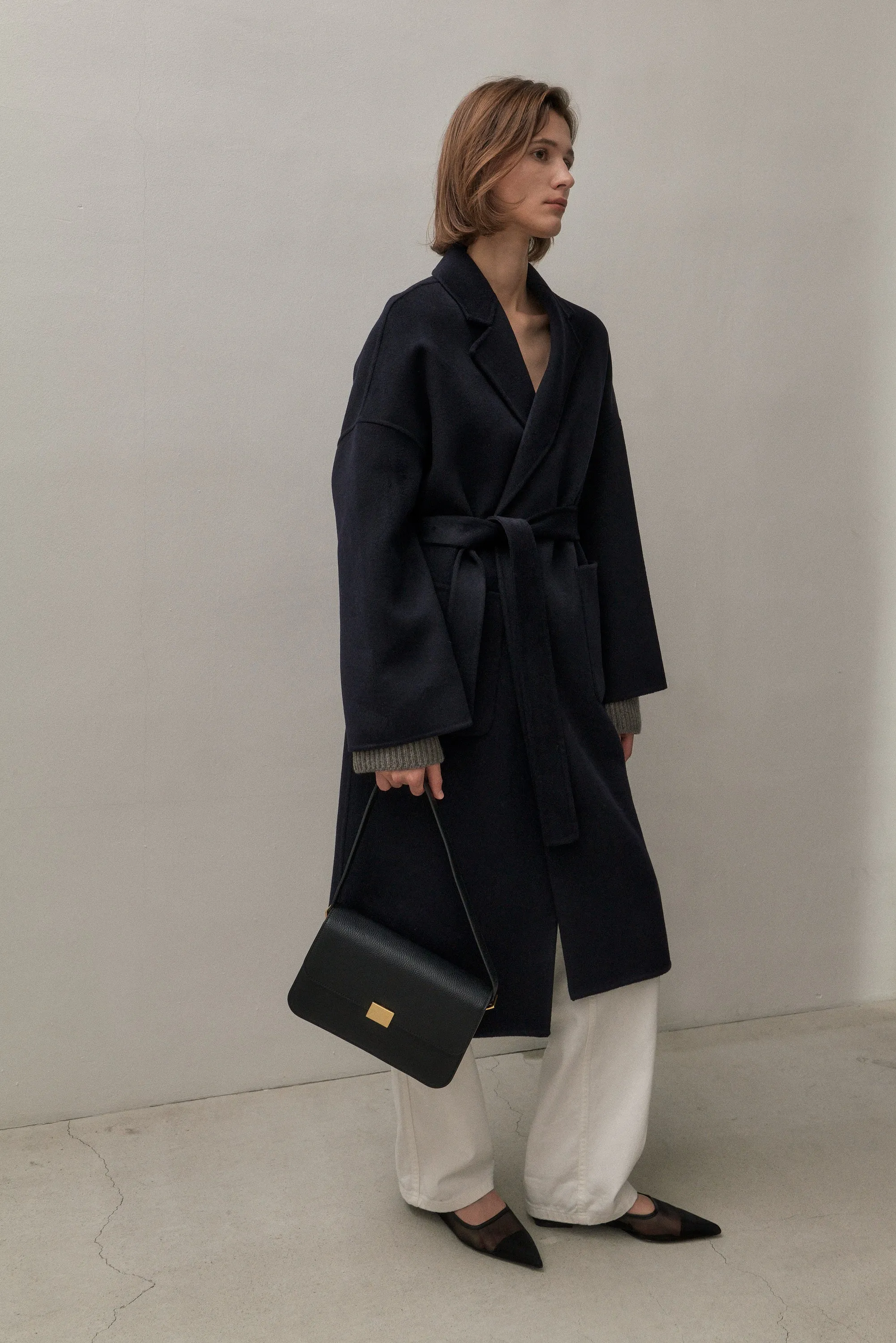 THE BOYFRIEND COAT - NAVY 90/10