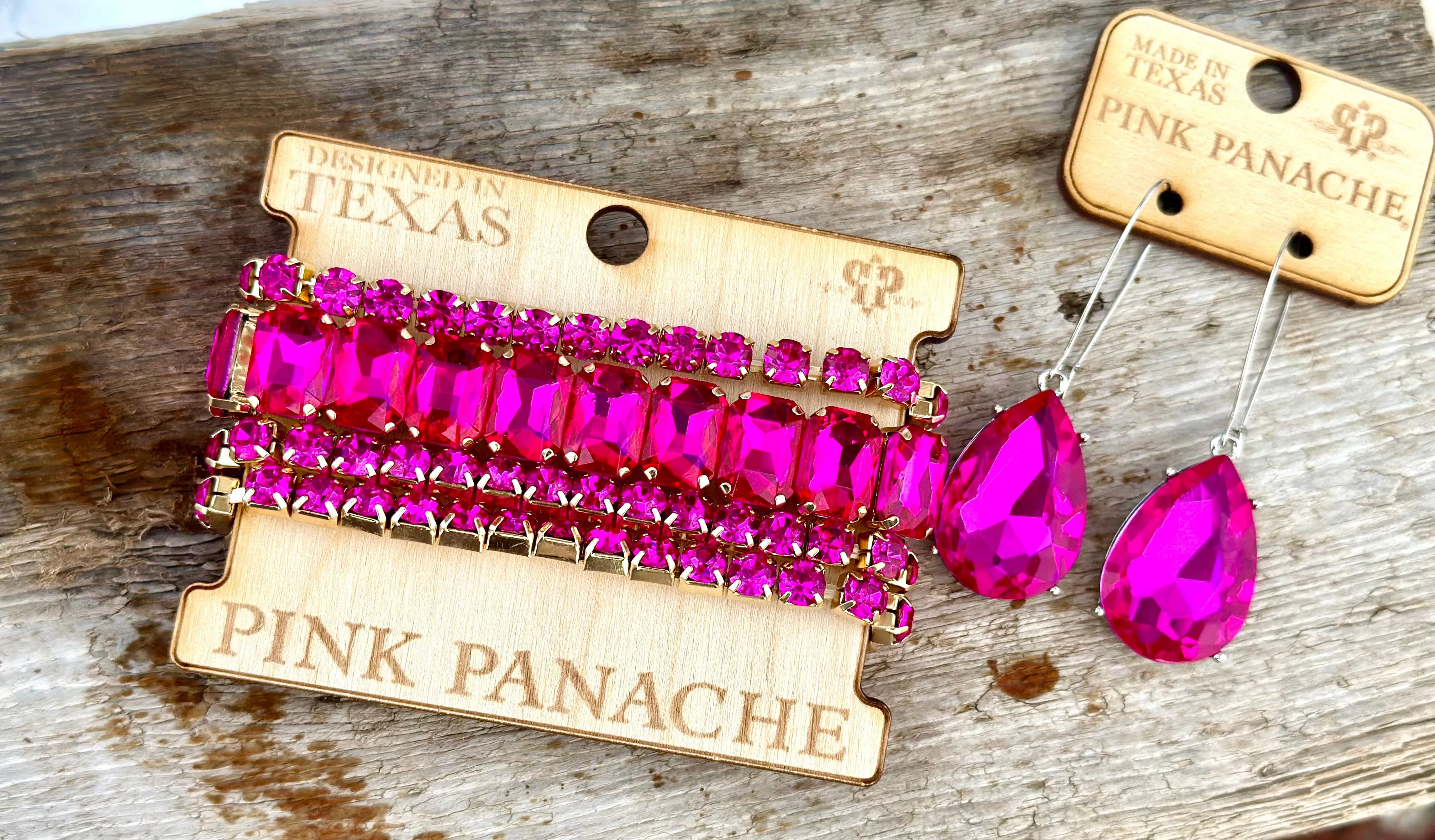 The Pink Panache Hot Pink Big Crystal Earring