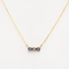 Three Rose-cut Blue Sapphire Equilibrium Necklace