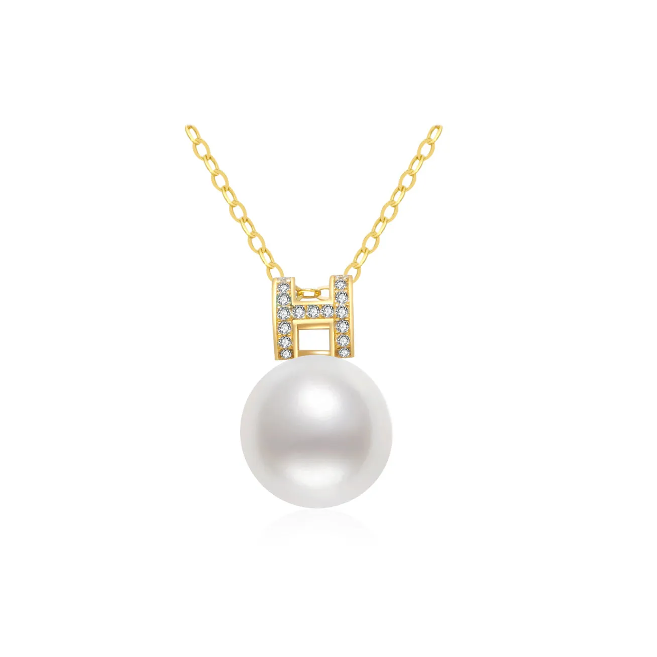 Top Grade 18K Solid Gold Freshwater Pearl Necklace KN00001