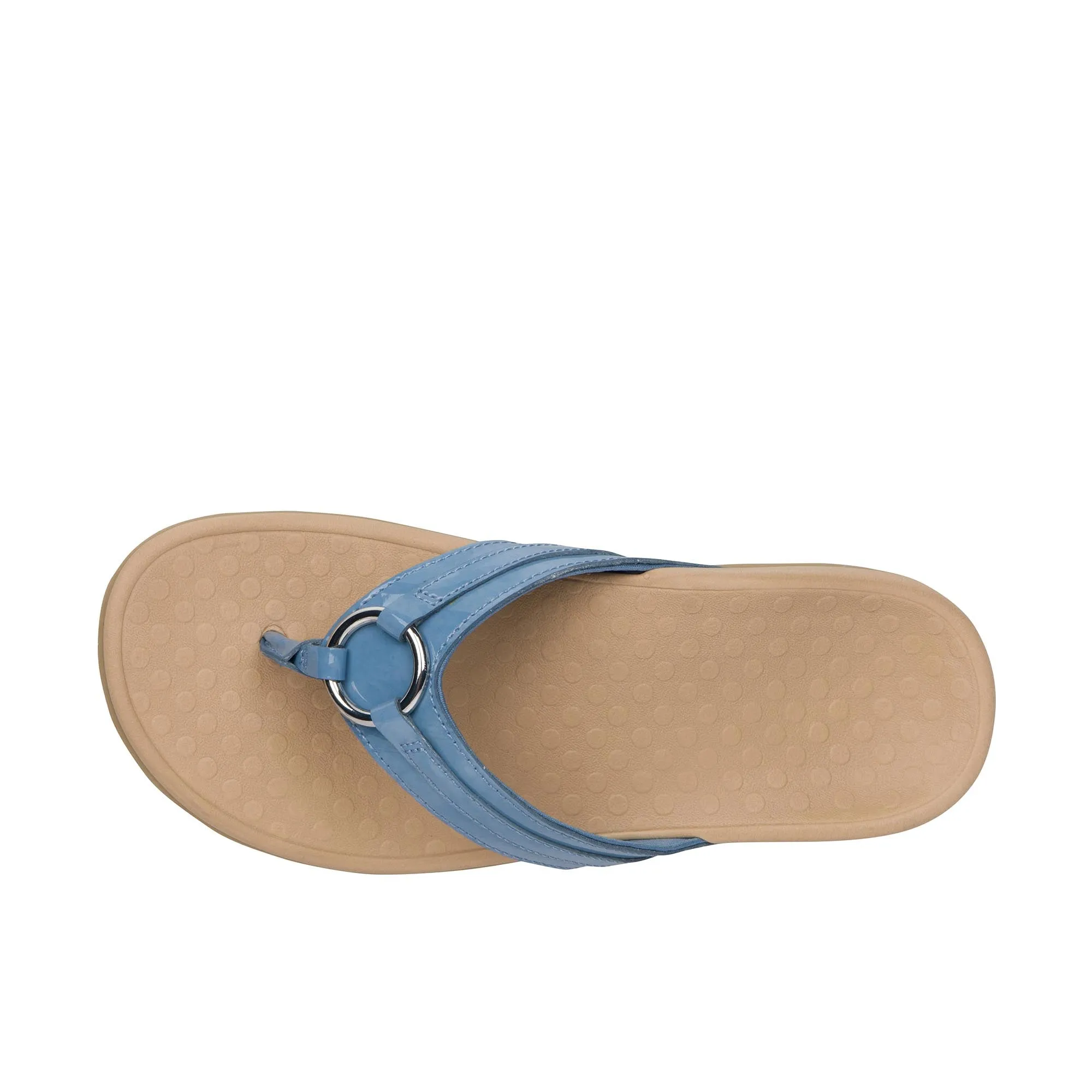 Vionic Womens Tide Aloe Toe Post Sandal Blue Shadow