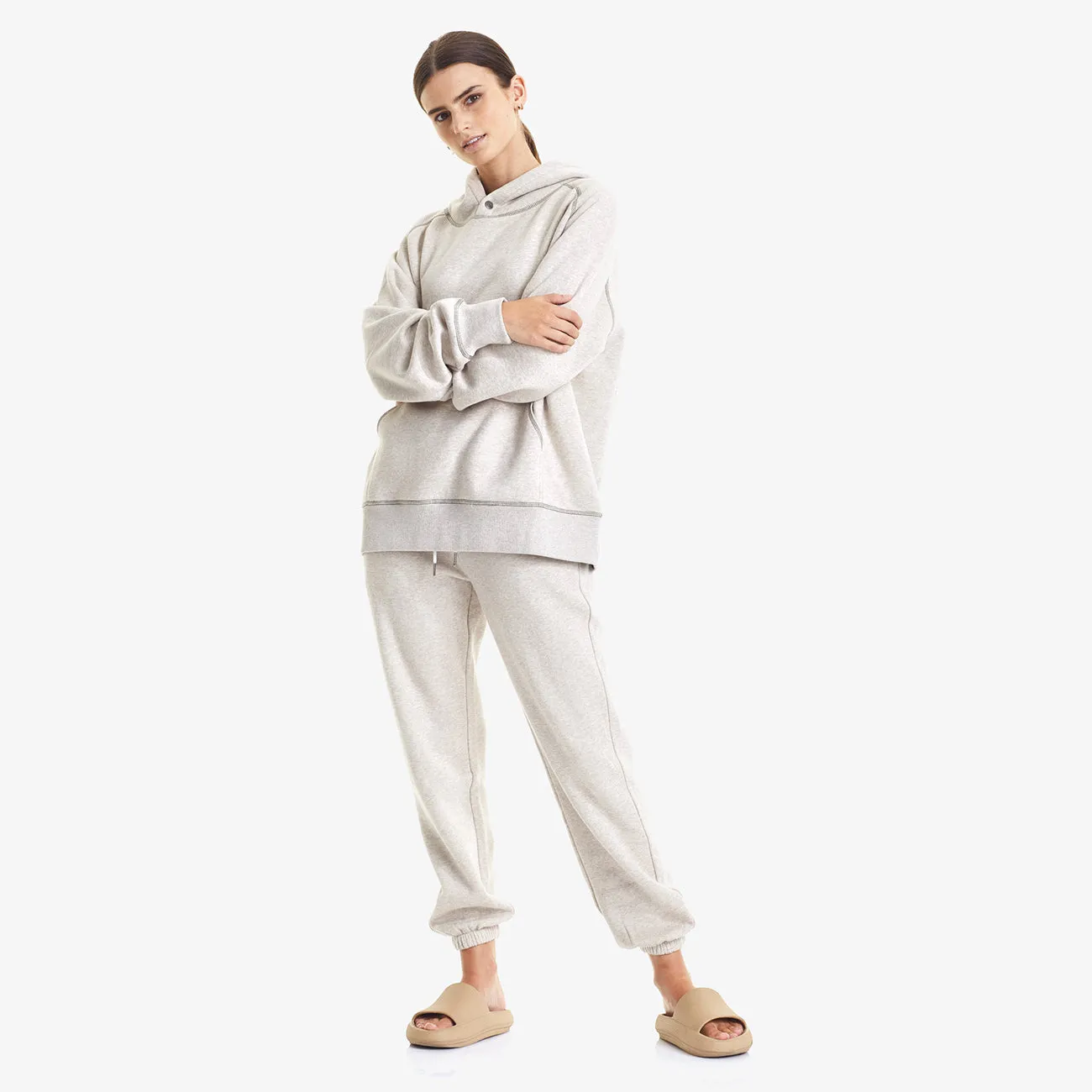 W ORGANIC FLEECE TRACKPANT MARLE