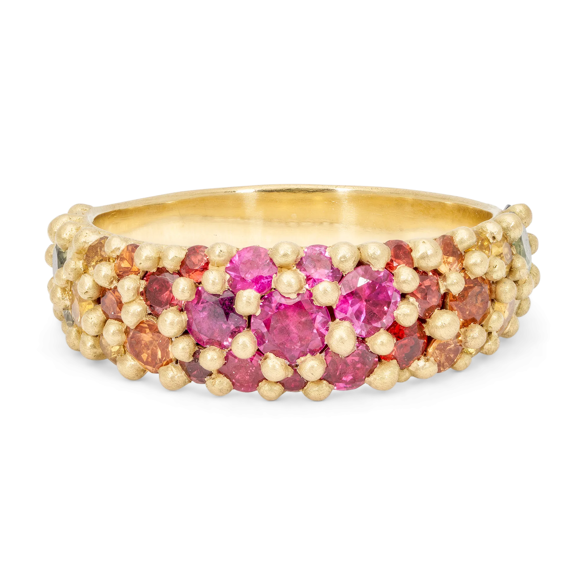 Wide Pink Rainbow River Ring - Made to Order