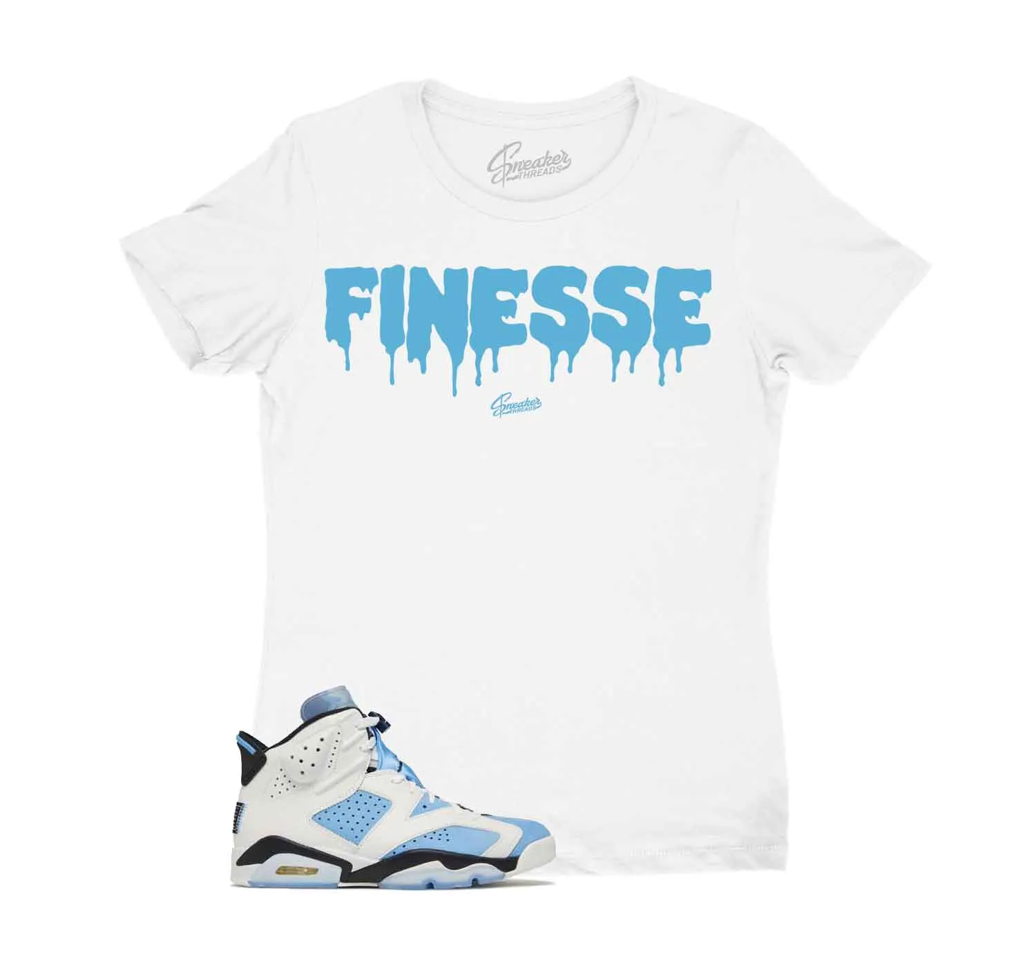 Womens University Blue 6 Shirt - Finesse - White